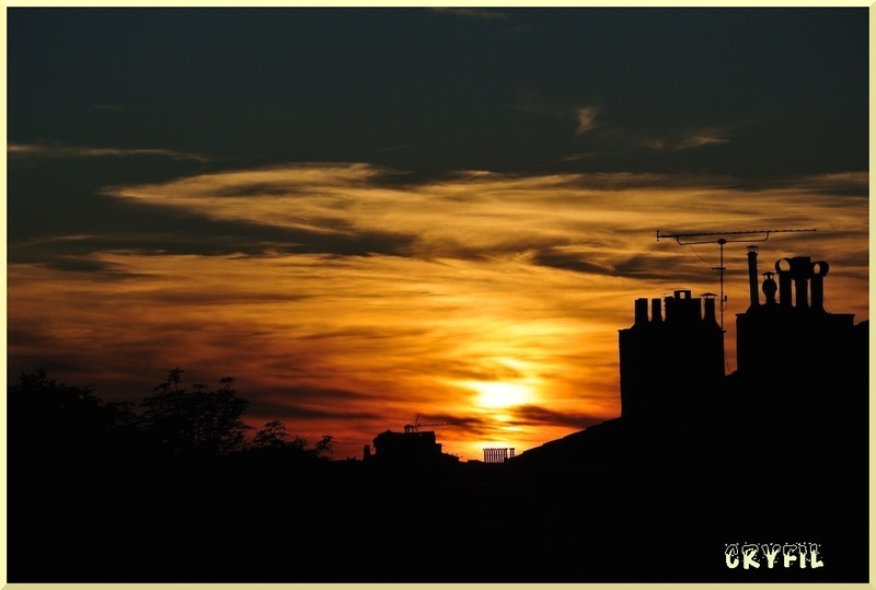 Coucher de soleil sur la ville