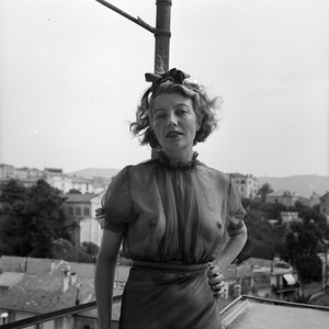 Eileen Agar on a balcony in France by Joseph Bard - 1937