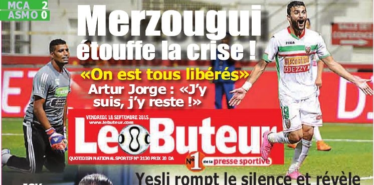 Jeudi 17.9.2015 à Bologhine MCA-ASMO 2-0