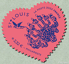 Image du timbre Cristallerie  Saint-Louis-Timbre cœur autoadhésif à 2,32 €