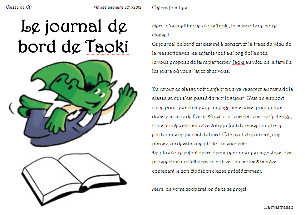 Journal de bord de Taoki - lilipomme