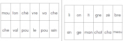 loto des syllabes : les animaux