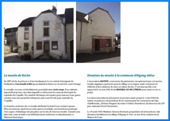 "La maison de l'Eau", un très beau projet de valorisation de notre Châtillonnais a vu le jour à Aignay le Duc