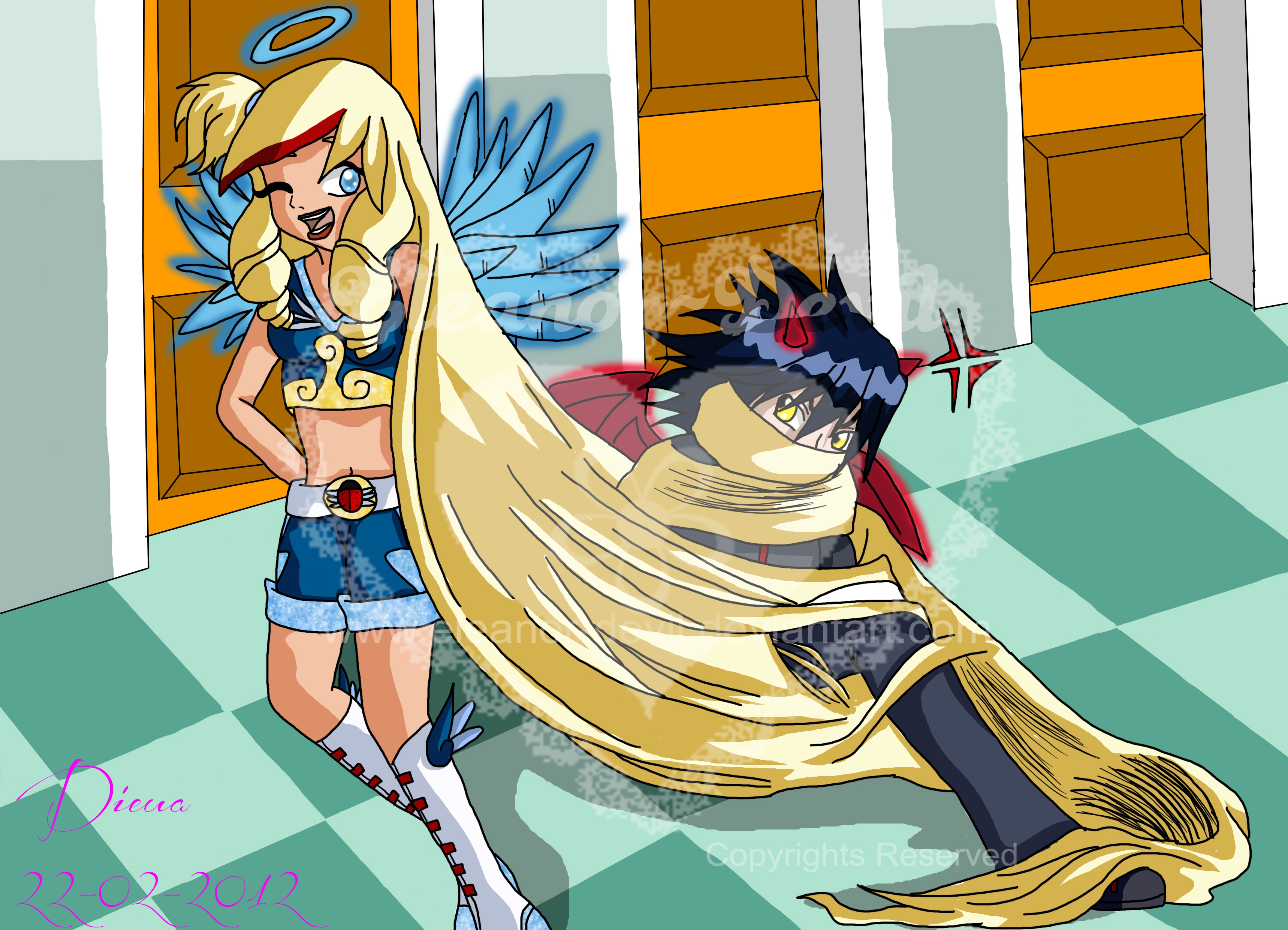 Galérie Eleanor Devil Art Ouf deux jours pour travailler sur ce dessin Ses cheveux et le fond était le pire faire xx trop de cheveux XD mais j aime la fa§on dont cette image est
