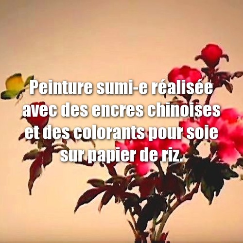 Dessin et peinture - vidéo 3388 : Les fleurs de pivoine et le vol du papillon 1/2 ? - peinture asiatique (japonaise et chinoise).