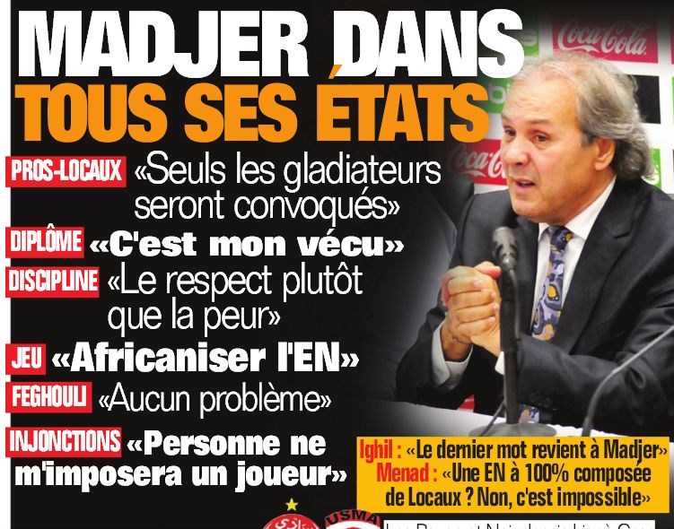 Jeudi 19.10.2017conférence de presse du Nouveau Staff  Madjer Menad Ighil