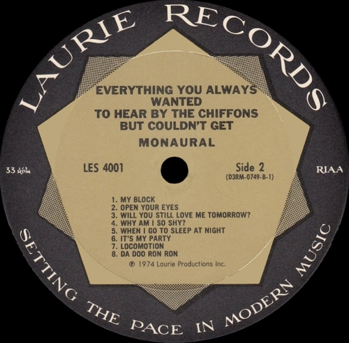 The Chiffons : Album " Everything You Always Wanted To Hear By The Chiffons But Couldn't Get " Laurie Records LES-4001 [ US ]