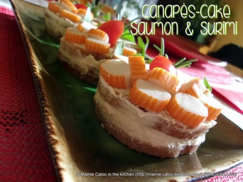 Canapé-cake "saumon & surimi"