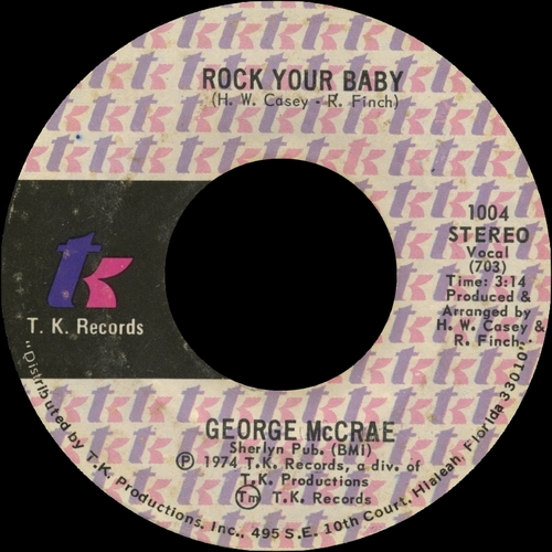 George McCrae : Album " Rock Your Baby " T.K. Records 501 [ US ]