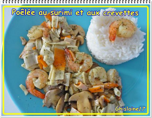 Poêlée au surimi et aux crevettes