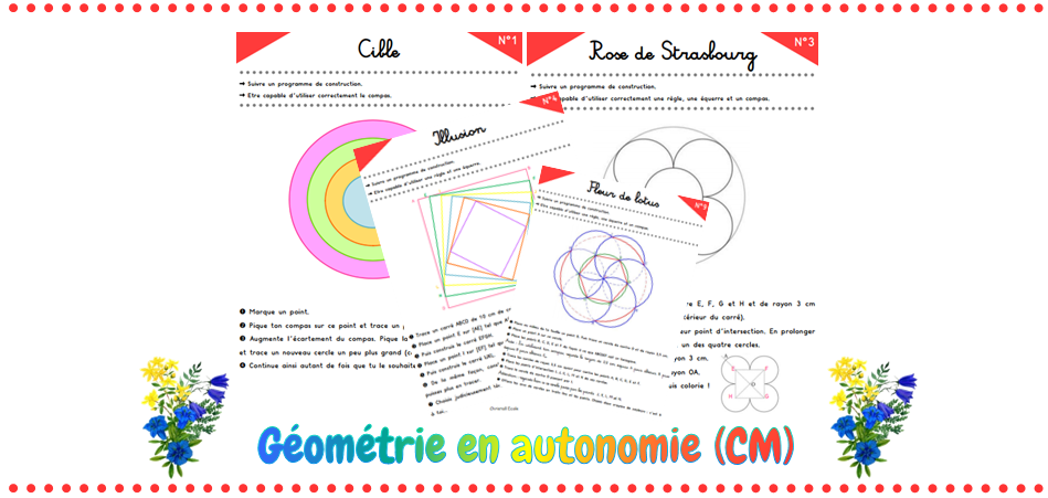 Fichier d'autonomie en géométrie - CM1 / CM2 - Christall'Ecole