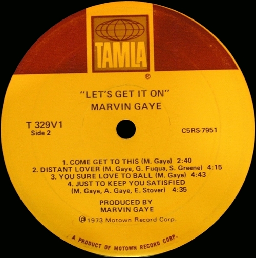 Marvin Gaye : Album " Let's Get It On " Tamla Records T-329V1 [ US ]