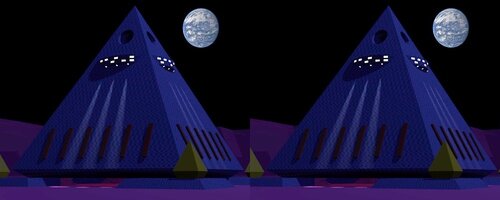 La pyramide bleue en vue stéréo