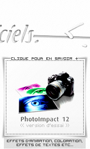 MES LOGICIELS : PHOTOFILTRE, PHOTOSCAPE, PHOTOIMPACT12, PHOTOSHOP, ETC.... 