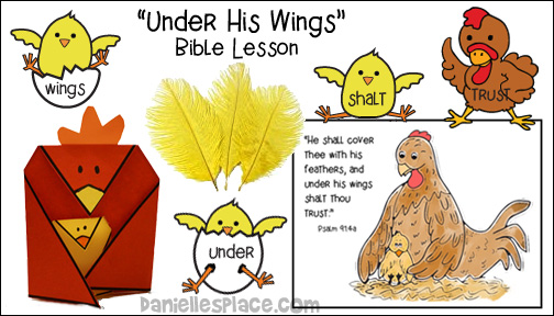Leçon biblique «Sous ses ailes» pour les enfants sur www.daniellesplace.com