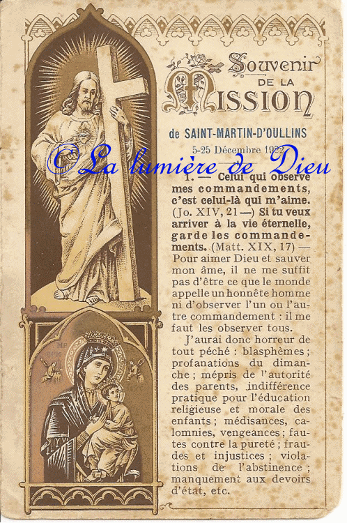 Souvenir de la mission de Saint-Martin-d'Oullins