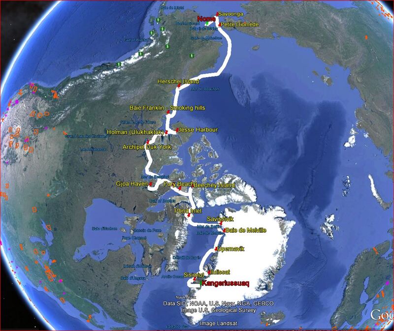 C'est parti pour le Grand Nord américain : Groenland / Nunavut / T. N. O. / Yukon / Alaska + Ontario / Québec