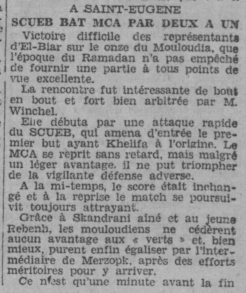 Dimanche 8.1.1933 à st eugène MCA-SCUEB 1-2
