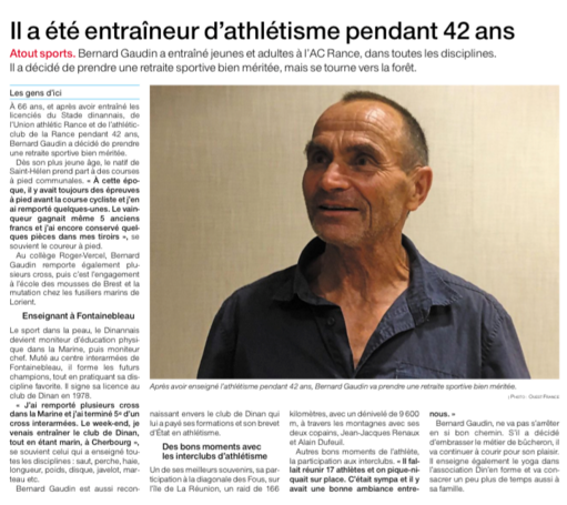 LU DANS LA PRESSE : BERNARD A L'HONNEUR