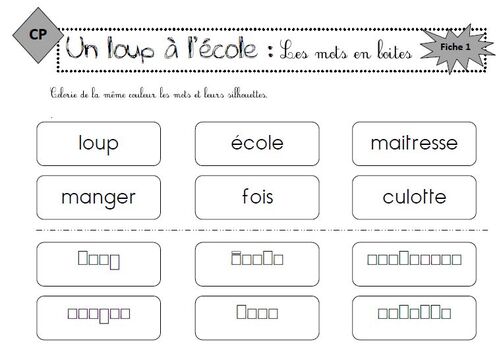 Les mots en boite