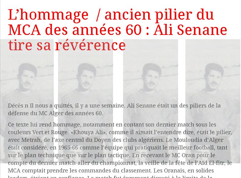 29 mai 2016 décès de Senane Ali