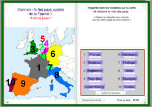 Apprends à situer la France et la Bulgarie en Europe