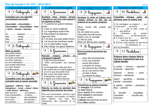 Plan de travail 13 - CE1