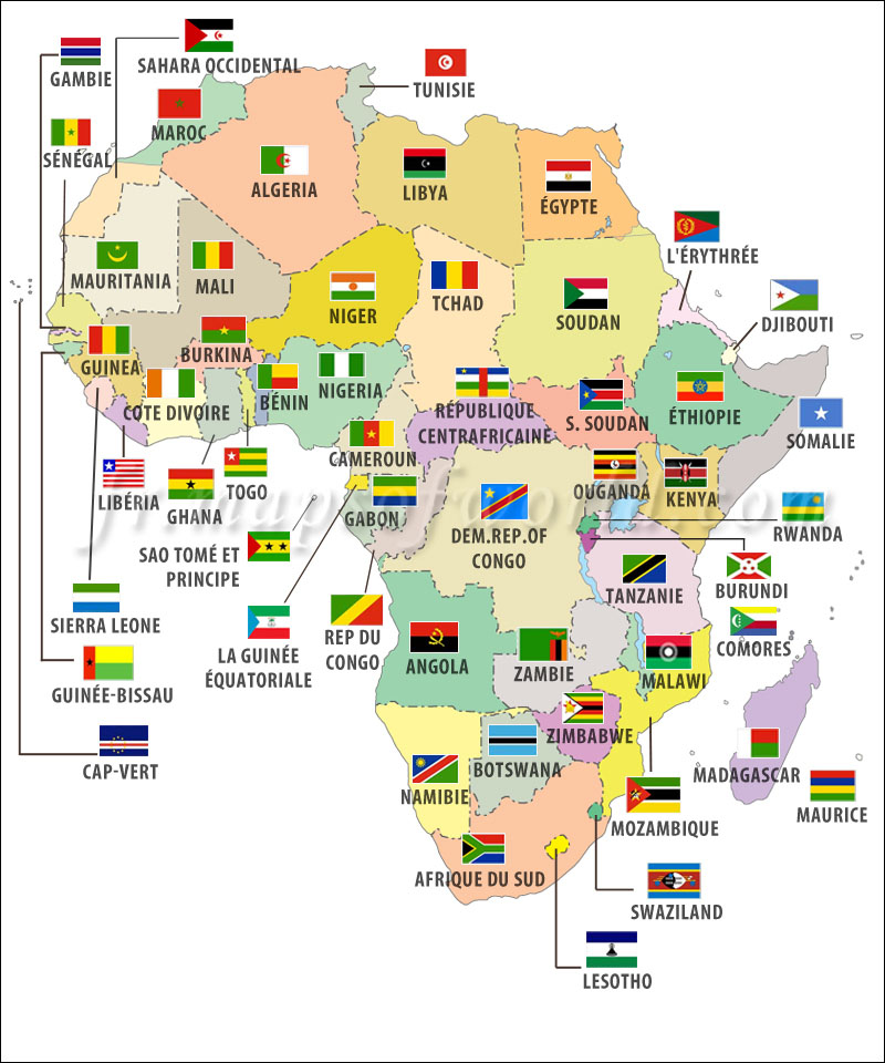 Drapeaux des pays Africains