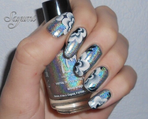 Nail Art Rainbow & Flowers