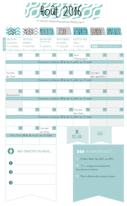✿ Un mois d'août organisé {calendrier à imprimer}