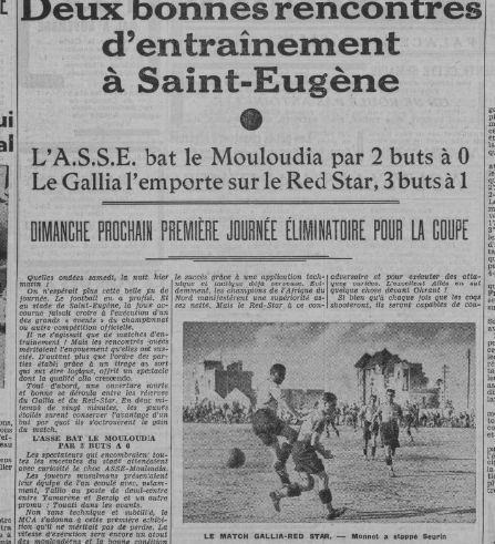 Dimanche 12.9.1937 Amical à st eugène ASSE-MCA 2-0