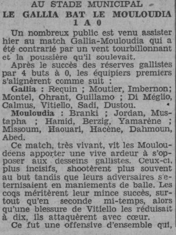 Dimanche 11.4.1937 Municipal Gallia SA-MCA 1-0