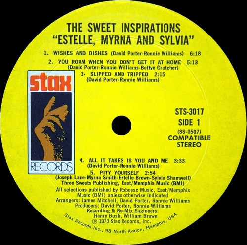 The Sweet Inspirations : Album " Estelle , Myrna And Sylvia " Stax Records STS 3017 [ US ]
