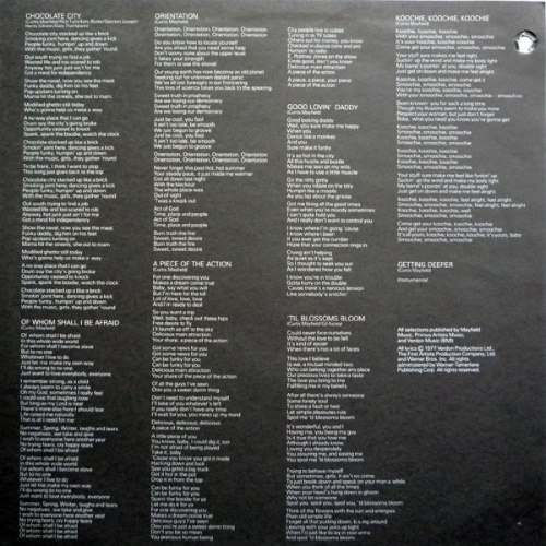 1977 : Album " B.O. A Piece Of The Action : Original Soundtrack " Curtom Records CU 5019 [ US ]