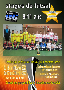 Dates des stages futsal et d'été 2023