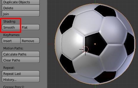 Le ballon après lui avoir appliquer un Smooth