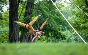 dance ballet class aerial acrobats forest 