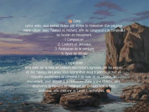 Dessin et peinture - vidéo 3266 : Comment peindre une falaise qui domine la mer ? acrylique ou huile.