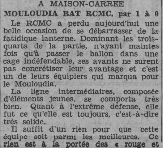 Dimanche 24.1.1937 à maison carrée RCMC-MCA 0-1
