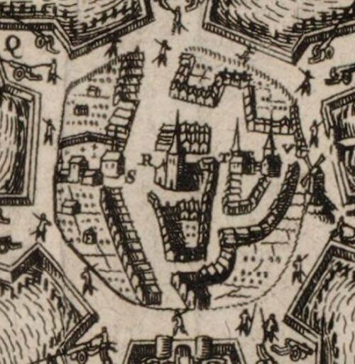 La reprise de la ville de la Bassée en Flandres, l'onziesme jour du mois de may 1642 - T, Maison de Ville (gallica)
