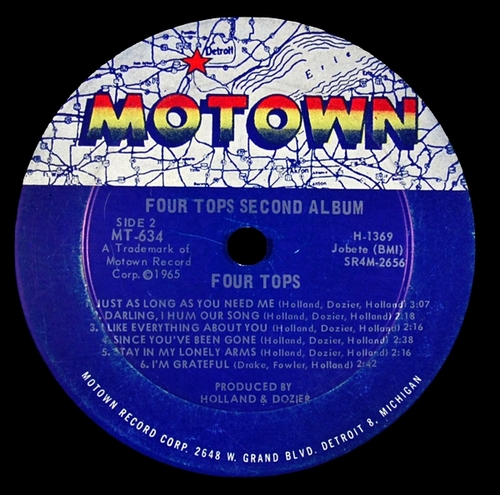 The Four Tops : Album " Second Album " Motown Records MS 634 [ US ]