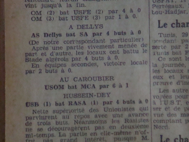 Dimanche 29.1.1933 à carroubier MCA-USOM 1-6