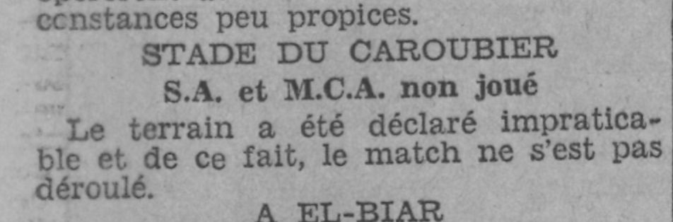 Dimanche 19.2.1933 à carroubier match à rejouer Stade Algérois-MCA