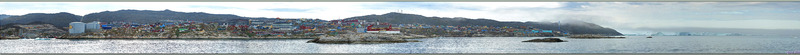 Panorama sur le port d'Ilulissat vu de la Baie de Disko - Groenland