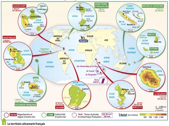 Les territoires ultramarins de France