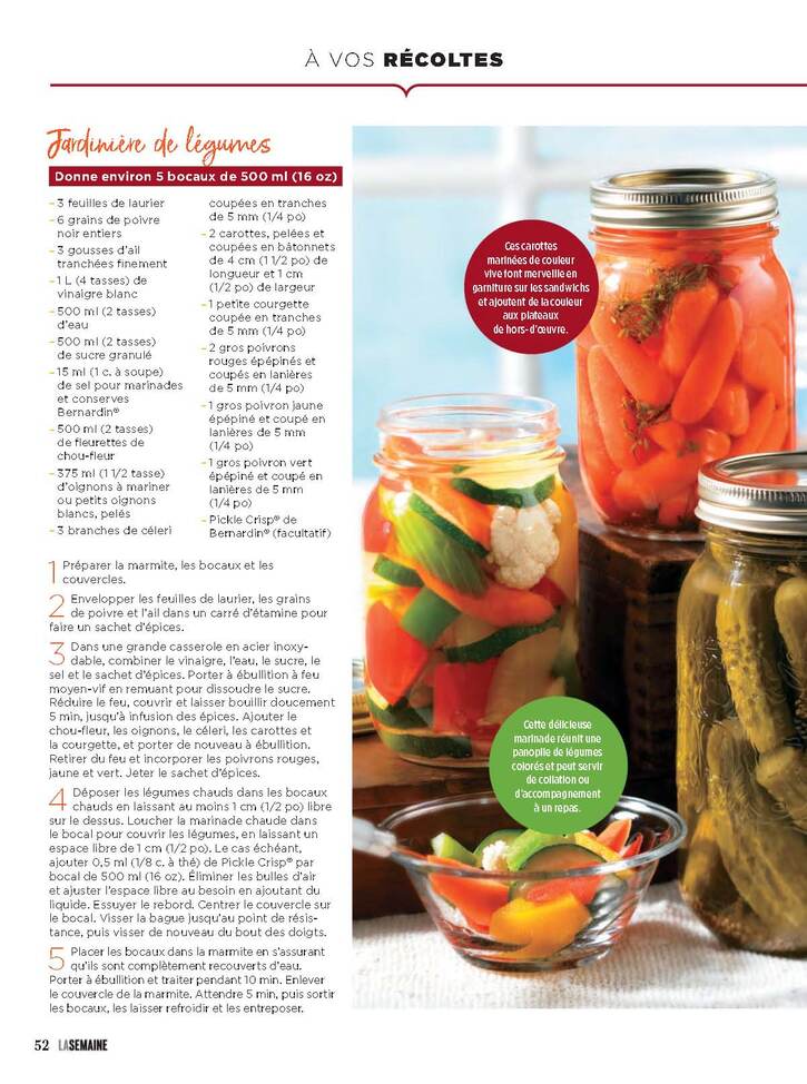 Alimentation - 8:  6 recettes pour vous inspirer sur les conserves (4 pages)