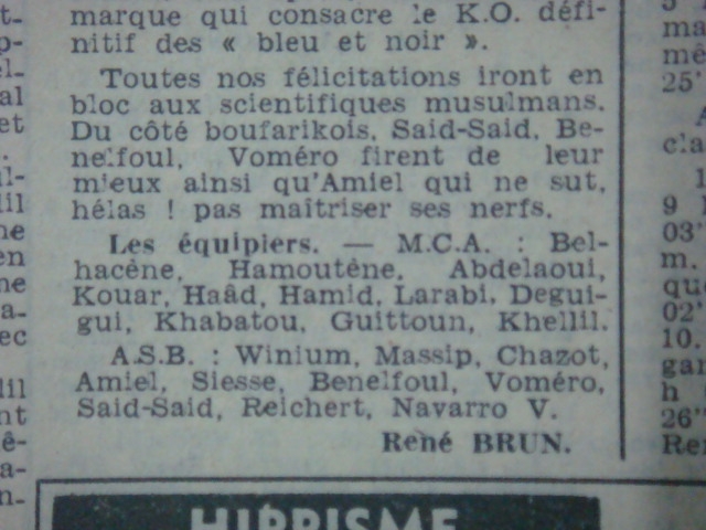 1.6.1952 Demi FinalCoupe Forconi MCA-ASB 8-1