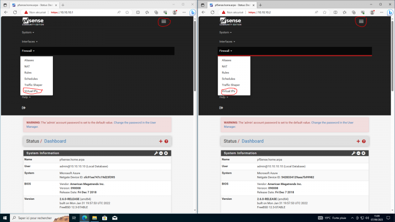 Cluster de Pfsense (VIP CARP)