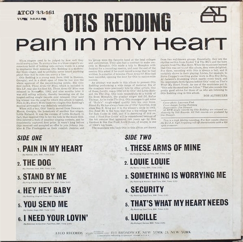 Otis Redding : Album " Pain In My Heart " ATCO Records 33-161 [ US ]