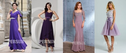 De belles robes de soirée violettes